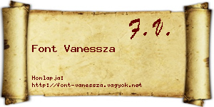 Font Vanessza névjegykártya